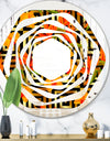Tropical Gold Luxury Pattern III - Modern Round or Oval Wall Mirror - Whirl