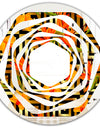 Tropical Gold Luxury Pattern III - Modern Round or Oval Wall Mirror - Whirl