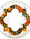 Tropical Gold Luxury Pattern III - Modern Round or Oval Wall Mirror - Quatrefoil