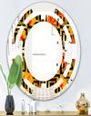 Tropical Gold Luxury Pattern III - Modern Round or Oval Wall Mirror - Space