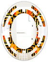 Tropical Gold Luxury Pattern III - Modern Round or Oval Wall Mirror - Space