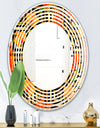 Tropical Gold Luxury Pattern III - Modern Round or Oval Wall Mirror - Wave