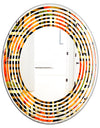 Tropical Gold Luxury Pattern III - Modern Round or Oval Wall Mirror - Wave