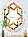 Tropical Gold Luxury Pattern III - Modern Round or Oval Wall Mirror - Hexagon Star