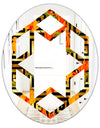 Tropical Gold Luxury Pattern III - Modern Round or Oval Wall Mirror - Hexagon Star