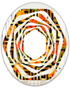Tropical Gold Luxury Pattern III - Modern Round or Oval Wall Mirror - Whirl