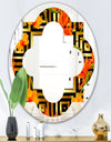 Tropical Gold Luxury Pattern III - Modern Round or Oval Wall Mirror - Quatrefoil