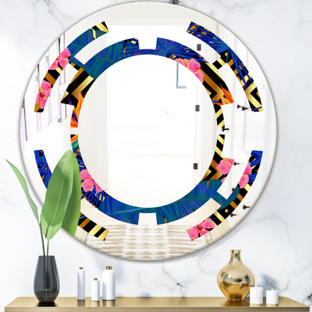 Abstract Retro Design IV - Modern Round or Oval Wall Mirror - Space