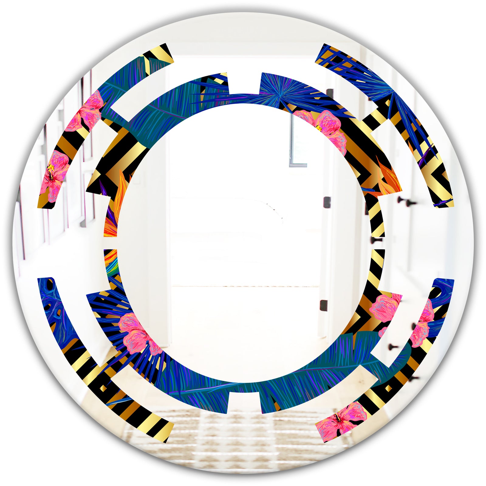 Abstract Retro Design IV - Modern Round or Oval Wall Mirror - Space