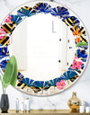 Abstract Retro Design IV - Modern Round or Oval Wall Mirror - Leaves