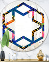 Abstract Retro Design IV - Modern Round or Oval Wall Mirror - Hexagon Star