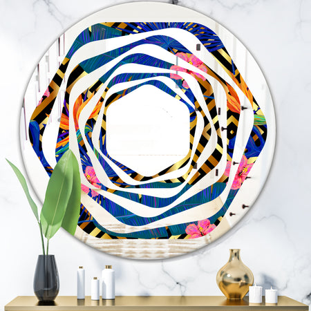 Abstract Retro Design IV - Modern Round or Oval Wall Mirror - Whirl
