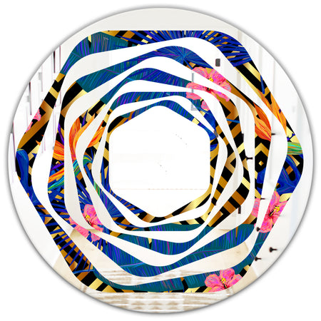 Abstract Retro Design IV - Modern Round or Oval Wall Mirror - Whirl