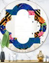 Abstract Retro Design IV - Modern Round or Oval Wall Mirror - Quatrefoil