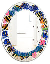 Abstract Retro Design IV - Modern Round or Oval Wall Mirror - Leaves