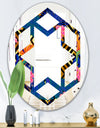 Abstract Retro Design IV - Modern Round or Oval Wall Mirror - Hexagon Star
