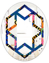 Abstract Retro Design IV - Modern Round or Oval Wall Mirror - Hexagon Star