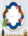Abstract Retro Design IV - Modern Round or Oval Wall Mirror - Quatrefoil