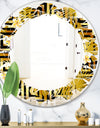 Modern gold luxury pattern - Modern Round or Oval Wall Mirror - Leaves