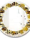 Modern gold luxury pattern - Modern Round or Oval Wall Mirror - Leaves