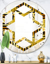 Modern gold luxury pattern - Modern Round or Oval Wall Mirror - Hexagon Star