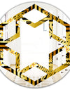 Modern gold luxury pattern - Modern Round or Oval Wall Mirror - Hexagon Star