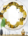 Modern gold luxury pattern - Modern Round or Oval Wall Mirror - Quatrefoil