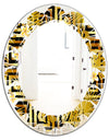 Modern gold luxury pattern - Modern Round or Oval Wall Mirror - Leaves