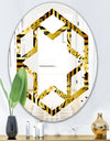 Modern gold luxury pattern - Modern Round or Oval Wall Mirror - Hexagon Star