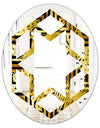 Modern gold luxury pattern - Modern Round or Oval Wall Mirror - Hexagon Star