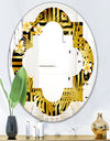 Modern gold luxury pattern - Modern Round or Oval Wall Mirror - Quatrefoil