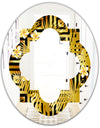 Modern gold luxury pattern - Modern Round or Oval Wall Mirror - Quatrefoil