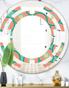 Retro Circular Pattern VI - Modern Round or Oval Wall Mirror - Space