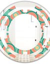 Retro Circular Pattern VI - Modern Round or Oval Wall Mirror - Space