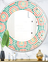 Retro Circular Pattern VI - Modern Round or Oval Wall Mirror - Wave