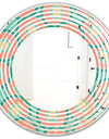 Retro Circular Pattern VI - Modern Round or Oval Wall Mirror - Wave