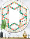 Retro Circular Pattern VI - Modern Round or Oval Wall Mirror - Hexagon Star