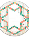 Retro Circular Pattern VI - Modern Round or Oval Wall Mirror - Hexagon Star