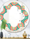 Retro Circular Pattern VI - Modern Round or Oval Wall Mirror - Quatrefoil