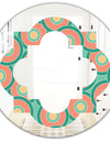 Retro Circular Pattern VI - Modern Round or Oval Wall Mirror - Quatrefoil