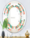 Retro Circular Pattern VI - Modern Round or Oval Wall Mirror - Space