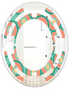 Retro Circular Pattern VI - Modern Round or Oval Wall Mirror - Space