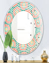 Retro Circular Pattern VI - Modern Round or Oval Wall Mirror - Wave
