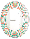 Retro Circular Pattern VI - Modern Round or Oval Wall Mirror - Wave
