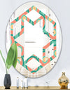 Retro Circular Pattern VI - Modern Round or Oval Wall Mirror - Hexagon Star