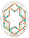 Retro Circular Pattern VI - Modern Round or Oval Wall Mirror - Hexagon Star