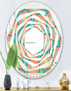 Retro Circular Pattern VI - Modern Round or Oval Wall Mirror - Whirl
