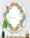 Retro Circular Pattern VI - Modern Round or Oval Wall Mirror - Quatrefoil