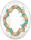 Retro Circular Pattern VI - Modern Round or Oval Wall Mirror - Quatrefoil