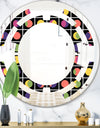 Retro Circular Moons - Modern Round or Oval Wall Mirror - Space